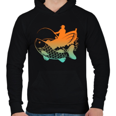 PRINTFASHION pecás - Férfi kapucnis pulóver - Fekete