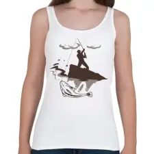 PRINTFASHION pecás - Női atléta - Fehér női trikó