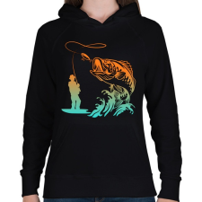 PRINTFASHION pecás - Női kapucnis pulóver - Fekete női pulóver, kardigán