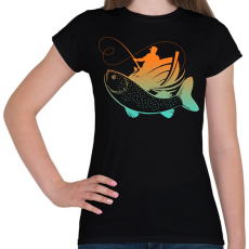 PRINTFASHION pecás - Női póló - Fekete