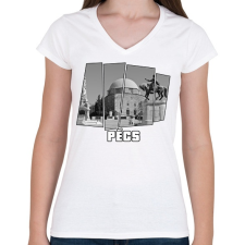PRINTFASHION Pécs (GTA stílus) - Női V-nyakú póló - Fehér női póló