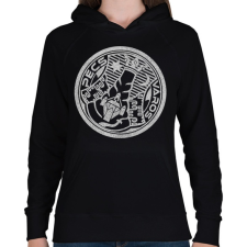 PRINTFASHION pecsvaros - Női kapucnis pulóver - Fekete női pulóver, kardigán