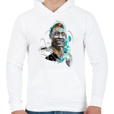 PRINTFASHION Pelé - Férfi kapucnis pulóver - Fehér