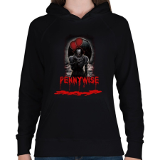 PRINTFASHION pennywise-bloody - Női kapucnis pulóver - Fekete női pulóver, kardigán