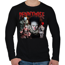 PRINTFASHION Pennywise - Férfi hosszú ujjú póló - Fekete férfi póló