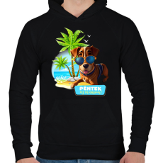 PRINTFASHION Péntek az én napom! - Vicces kutyás póló minta - Férfi kapucnis pulóver - Fekete