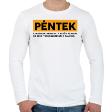 PRINTFASHION Péntek - Pálinka - Férfi hosszú ujjú póló - Fehér férfi póló