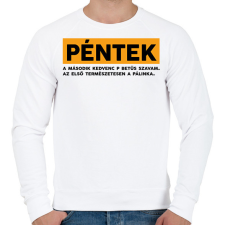 PRINTFASHION Péntek - Pálinka - Férfi pulóver - Fehér férfi pulóver, kardigán
