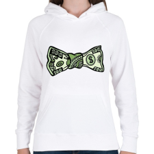 PRINTFASHION Pénz csokornyakkendő - Női kapucnis pulóver - Fehér női pulóver, kardigán