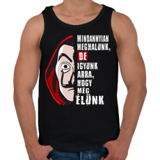 PRINTFASHION pénzrablás igyunk póló fehér - Férfi atléta - Fekete