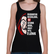 PRINTFASHION pénzrablás igyunk póló fehér - Női atléta - Fekete női póló