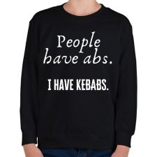 PRINTFASHION People have abs, I have kebabs - Gyerek pulóver - Fekete gyerek pulóver, kardigán