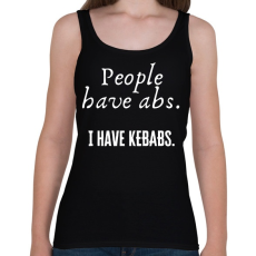 PRINTFASHION People have abs, I have kebabs - Női atléta - Fekete