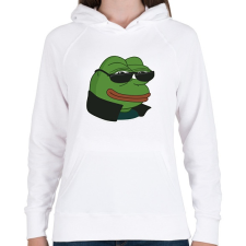 PRINTFASHION PepeCool - Női kapucnis pulóver - Fehér női pulóver, kardigán