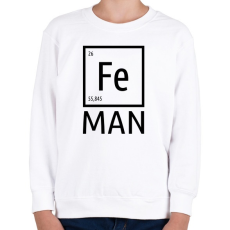 PRINTFASHION Periodic Ironman Fekete - Gyerek pulóver - Fehér