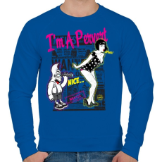 PRINTFASHION Perverz - Férfi pulóver - Királykék