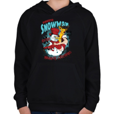 PRINTFASHION Perverz hóember - Gyerek kapucnis pulóver - Fekete gyerek pulóver, kardigán