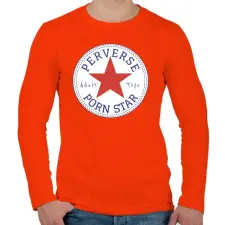 PRINTFASHION Perverz pornósztár - Férfi hosszú ujjú póló - Narancs férfi póló