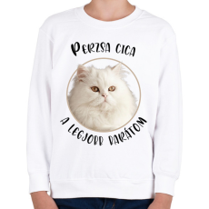 PRINTFASHION Perzsa cica - Legjobb barát - Gyerek pulóver - Fehér