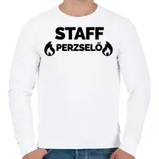PRINTFASHION Perzselő Staff - Férfi pulóver - Fehér férfi pulóver, kardigán