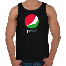 PRINTFASHION Pesti - Pepsi - Férfi atléta - Fekete
