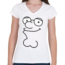 PRINTFASHION Peter Griffin - Női V-nyakú póló - Fehér női póló