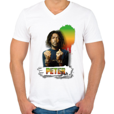 PRINTFASHION Peter Tosh - reggae - Férfi V-nyakú póló - Fehér
