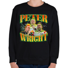 PRINTFASHION Peter Wright - darts - Gyerek pulóver - Fekete gyerek pulóver, kardigán