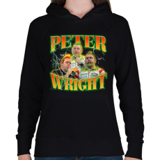 PRINTFASHION Peter Wright - darts - Női kapucnis pulóver - Fekete