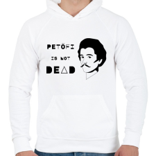 PRINTFASHION Petőfi nem halott - Férfi kapucnis pulóver - Fehér férfi pulóver, kardigán