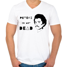 PRINTFASHION Petőfi nem halott - Férfi V-nyakú póló - Fehér férfi póló