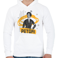 PRINTFASHION Petőfi Sándor - Férfi kapucnis pulóver - Fehér