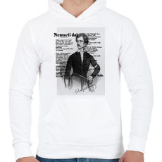 PRINTFASHION Petőfi Sándor-Nemzeti dal - Férfi kapucnis pulóver - Fehér