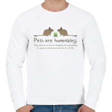 PRINTFASHION Pets are humanizing - Férfi pulóver - Fehér férfi pulóver, kardigán