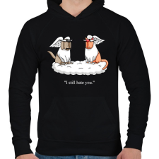 PRINTFASHION Pets heaven  - Férfi kapucnis pulóver - Fekete férfi pulóver, kardigán