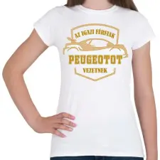 PRINTFASHION Peugeot sofőr - Női póló - Fehér női póló