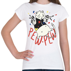 PRINTFASHION Pew pew madafakas hörcsög - Női póló - Fehér