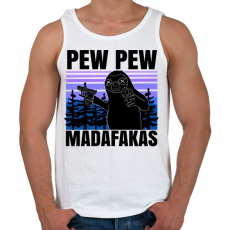 PRINTFASHION Pew Pew Madafakas lajhár - Férfi atléta - Fehér