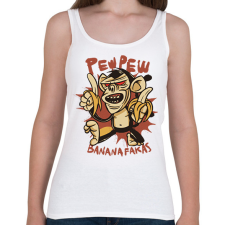 PRINTFASHION Pew pew majom bananafakas - Női atléta - Fehér női trikó