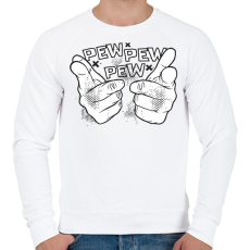 PRINTFASHION Pew pew pew csak úgy - Férfi pulóver - Fehér