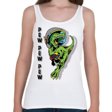PRINTFASHION Pew pew pew - dinoszaurusz - Női atléta - Fehér