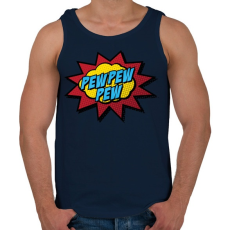 PRINTFASHION Pew Pew Pew - Férfi atléta - Sötétkék