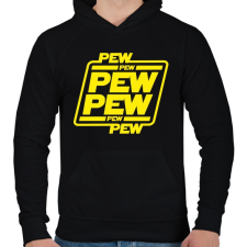 PRINTFASHION Pew pew pew - Férfi kapucnis pulóver - Fekete férfi pulóver, kardigán