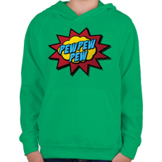 PRINTFASHION Pew Pew Pew - Gyerek kapucnis pulóver - Zöld