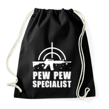 PRINTFASHION Pew pew speciaist - Sportzsák, Tornazsák - Fekete tornazsák