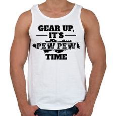 PRINTFASHION Pew pew time - Férfi atléta - Fehér