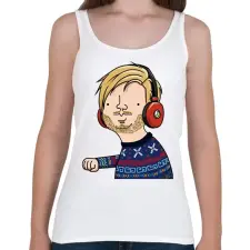 PRINTFASHION pewdiepie - Női atléta - Fehér női trikó