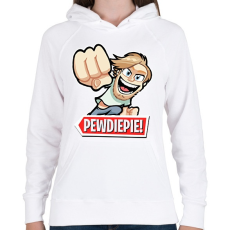 PRINTFASHION Pewdiepie - Női kapucnis pulóver - Fehér