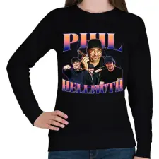 PRINTFASHION Phil Hellmuth - póker - Női pulóver - Fekete női pulóver, kardigán
