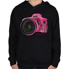 PRINTFASHION photographer - Gyerek kapucnis pulóver - Fekete